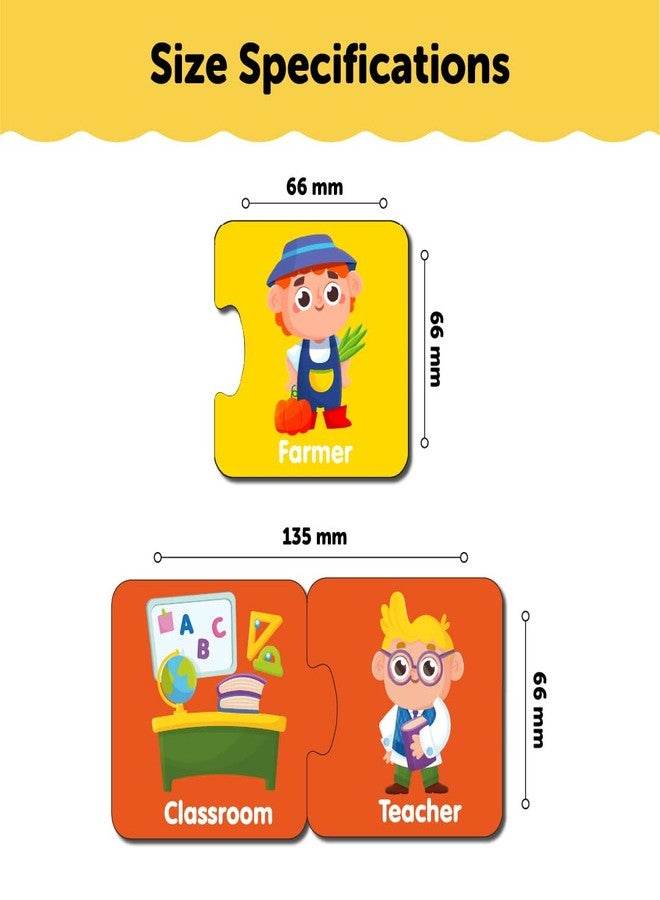 YaYplay Yay Play Profession 2 Piece Wooden Jigsaw Puzzle, Set of 6 Wooden Puzzle for Kids, Montessori Early Educational Pre School Puzzle Toys for 2+ Years Kid - Image 4